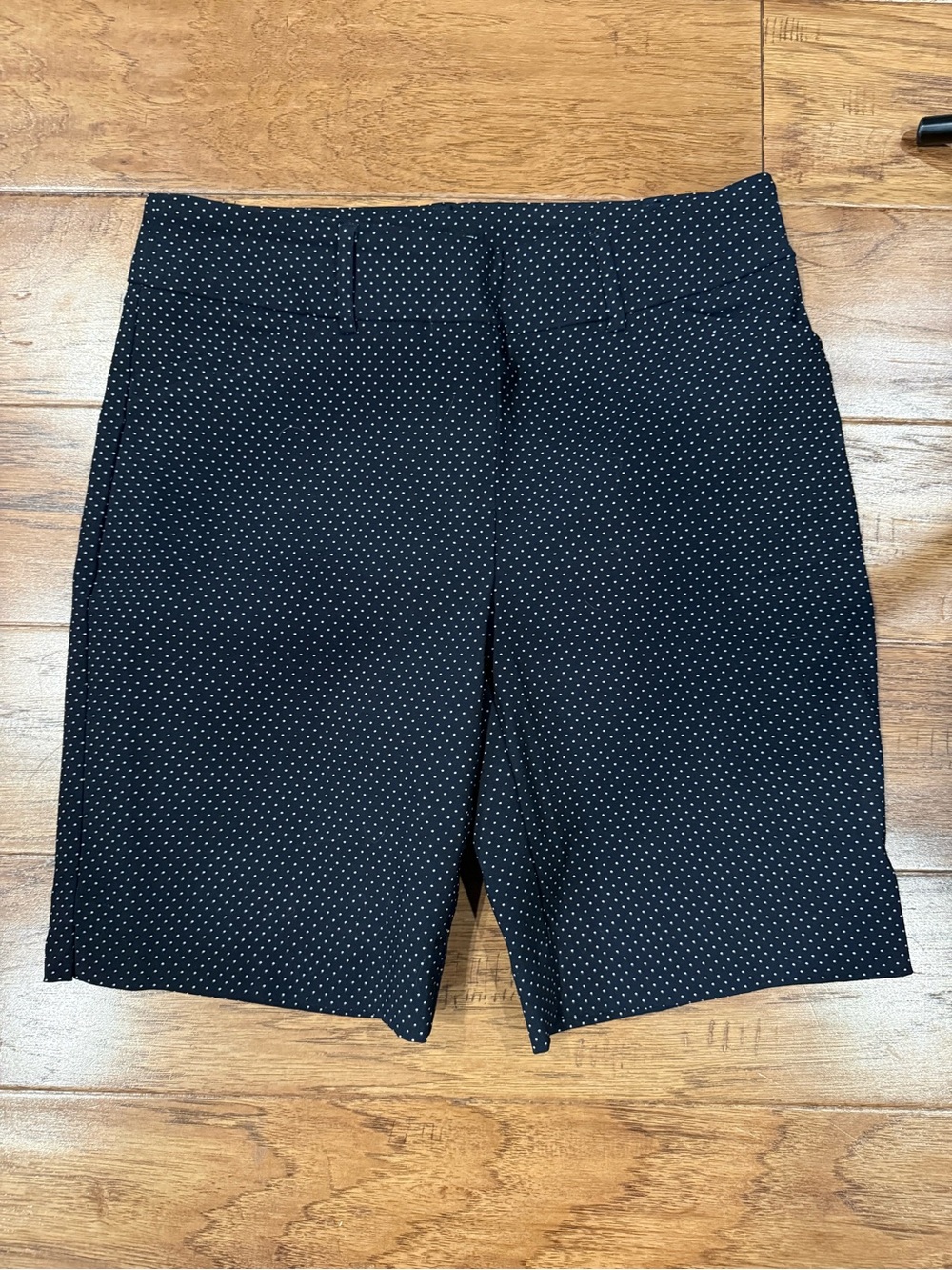 Hilary Radley Black Shorts with White Micro Dots